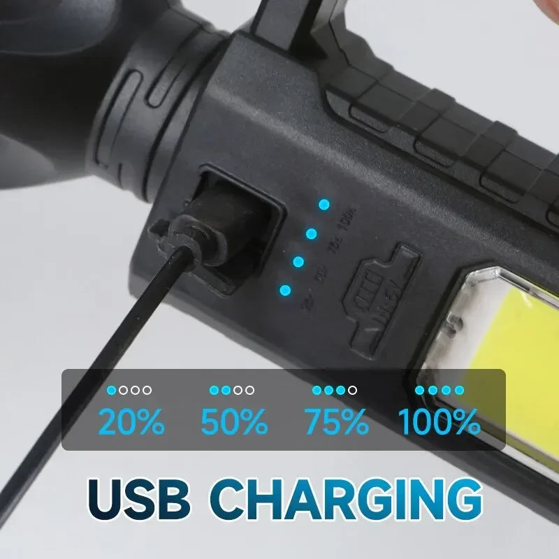 ESMARTER LED Spotlight Flashlight – USB Rechargeable, Waterproof