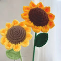 3Pcs Sunflower Hand Woven Bouquet Creative Wool Knitting Flower Sunflower Decorations Teachers Day Mother S Day Birthday Gift Oasis Select 3PCs 40X9cm