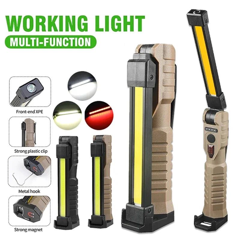 Foldable COB LED Work Light | Magnetic, Type-C Rechargeable