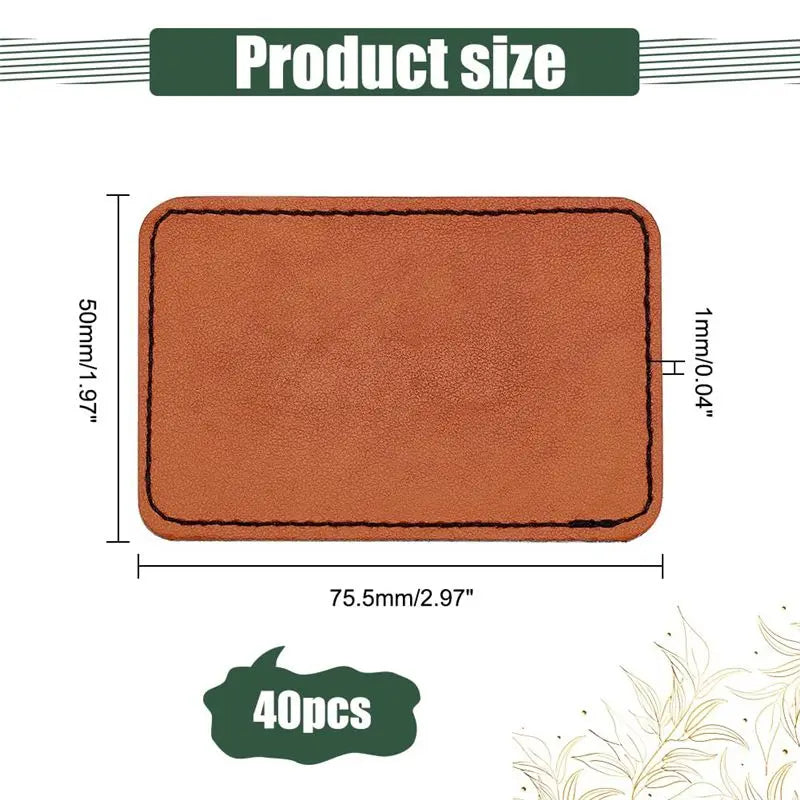 LIKE WISH 40Pcs 2X3inch Brown Hat Patches For Hats Jackets Backpacks DIY Repairing Knitting Sewing Oasis Select
