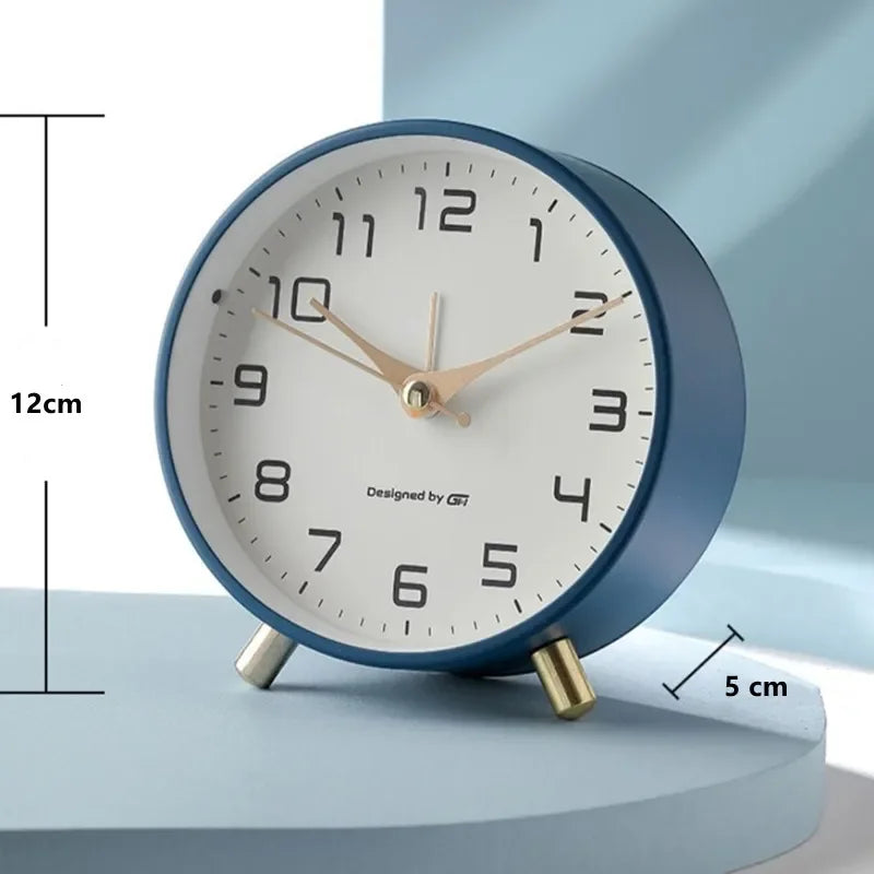Nordic Light Luxury Quiet Alarm Clock Students Use A Simple Clock with A Frosted Metal Table Alarm Clock Oasis Select