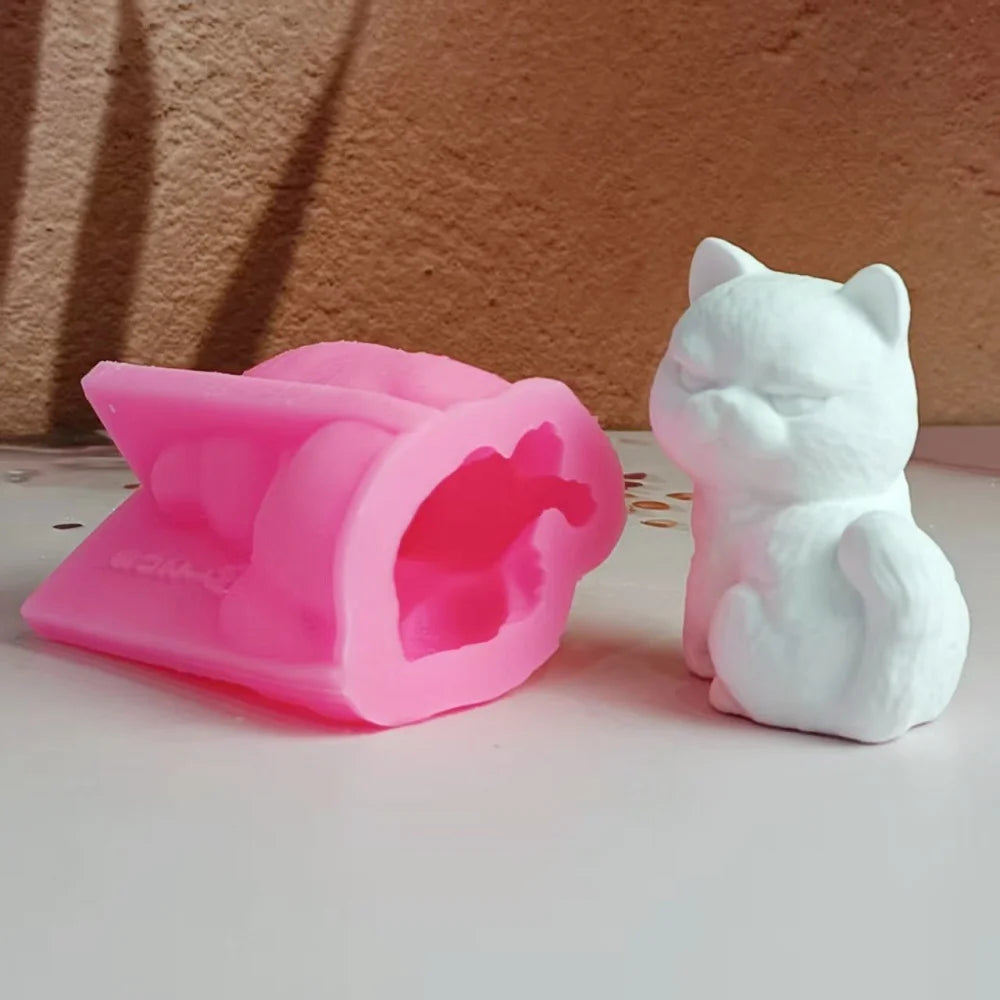 Charming 3D Cat Scented Candle Silicone Detailed Cat Design Mold Resin Mold For Handmade Gifts Home Decor Oasis Select