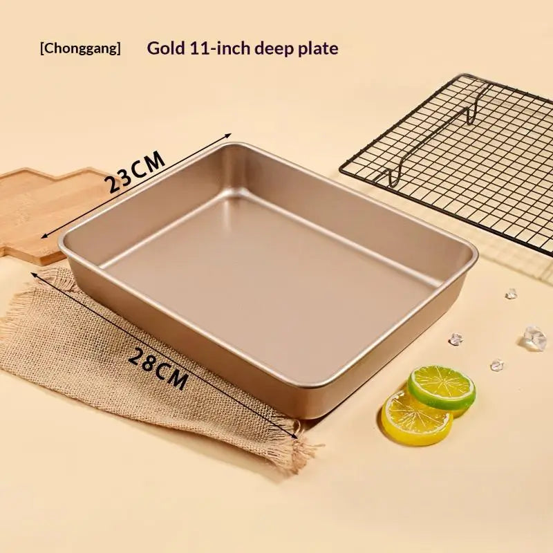 Nonstick Gold Rectangular Baking Pan | Carbon Steel 11 & 13 Inch