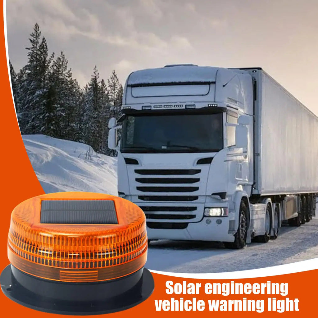 Solar Power LED Magnetic Warning Light for Car Tractor Truck Strobe Beacon Amber PoliceLamp Emergency Signal Night Sensor Oasis Select