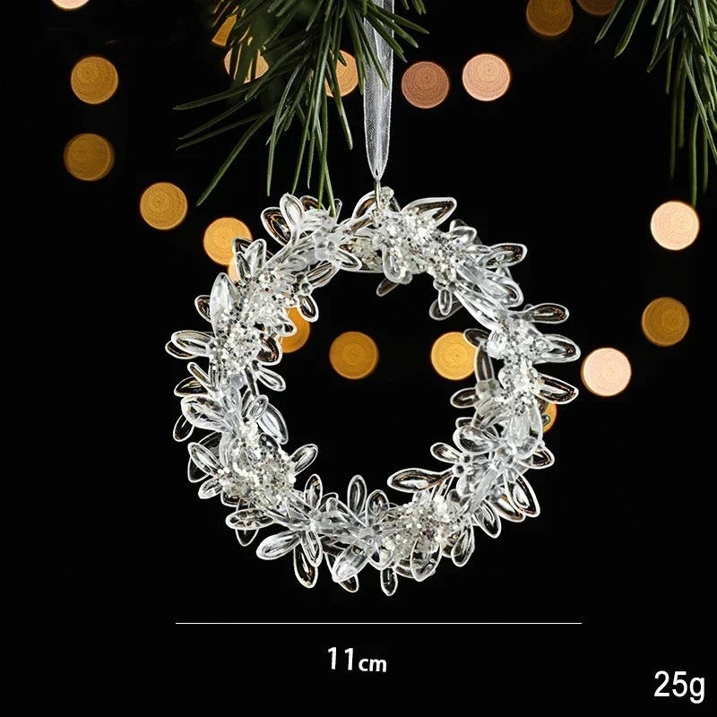 Acrylic Christmas Crystal Pendant – Angel & Snowflake Ornament