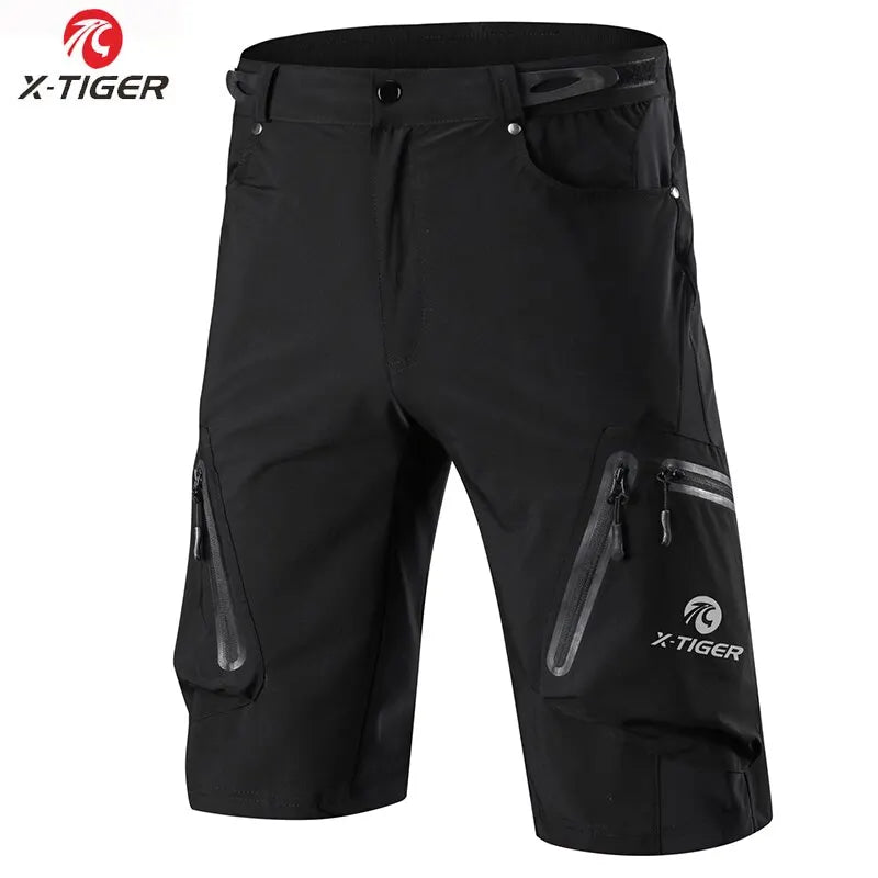 X-TIGER Mountain Bike Shorts Multi-Pockects Breathable Loose Riding Road MTB Shorts Outdoor Sports Waterproof Cycling Pants Oasis Select Black XXL