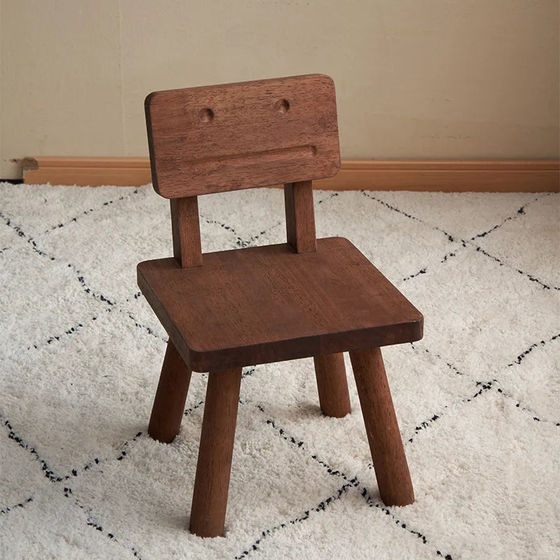 Solid wood chair Home backrest stool Simple small wooden stool Living room wooden stool Log bench Small stool Low stool Oasis Select Robot stool 1