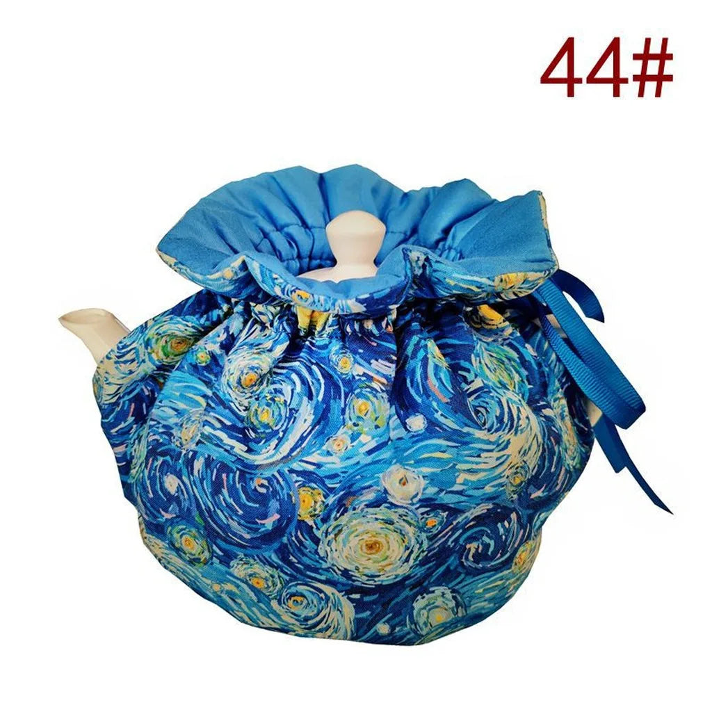 Insulation Tea Cosy Fabric Keep Warm Teapot Dust Cover Table Decorative Accessories Breakfast Warmer Teapot Cover Home Kitchen Oasis Select Blue