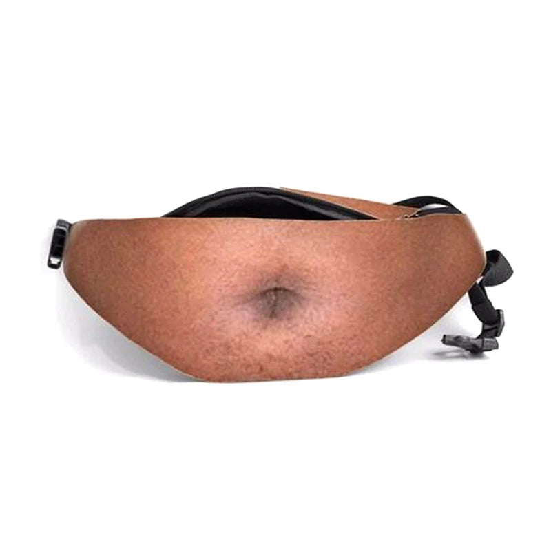 Funny Dad Bod Money Belt Bag Men Travel Bags Flesh Color Creative Fanny Pack Beer Fat Belly Bum Pouch Waist Bag Oasis Select A9