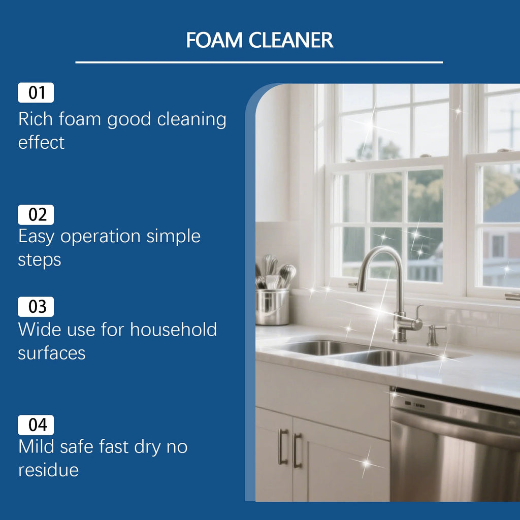 Jakehoe Multi-Purpose Foam Cleaner Remover For Kitchen Bathroom Powerful All Round Stain Removal Dissolve Grease And Limescale Oasis Select