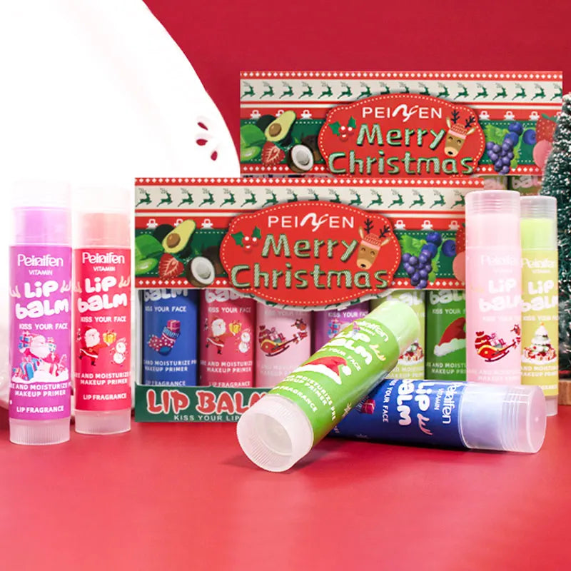 PEINIFEN 6-Pack Fruit Lip Balm Set – Moisturizing & Long-Lasting Lip Balm Set Oasis Select