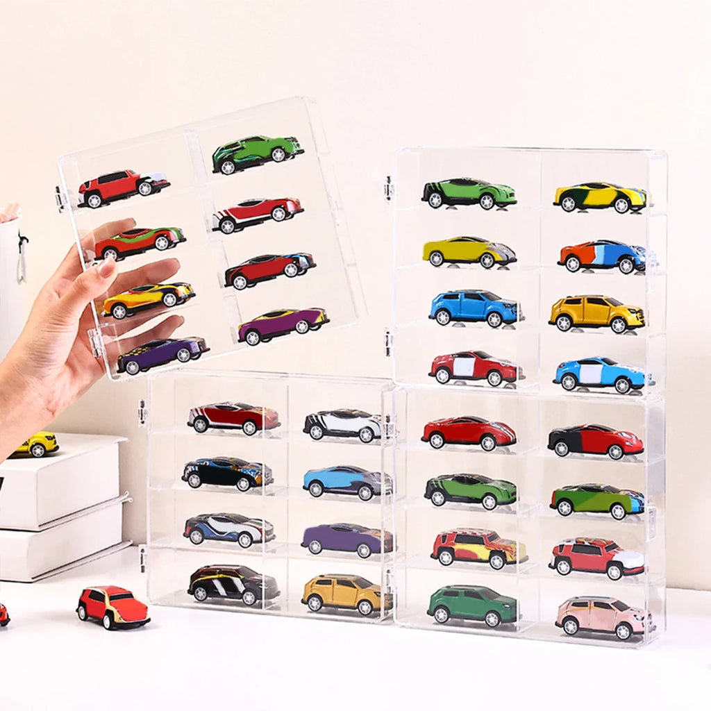 1pc acrylic transparent stackable 1:64 car model storage box toy cabinet rack hair accessories jewelry organizer Oasis Select