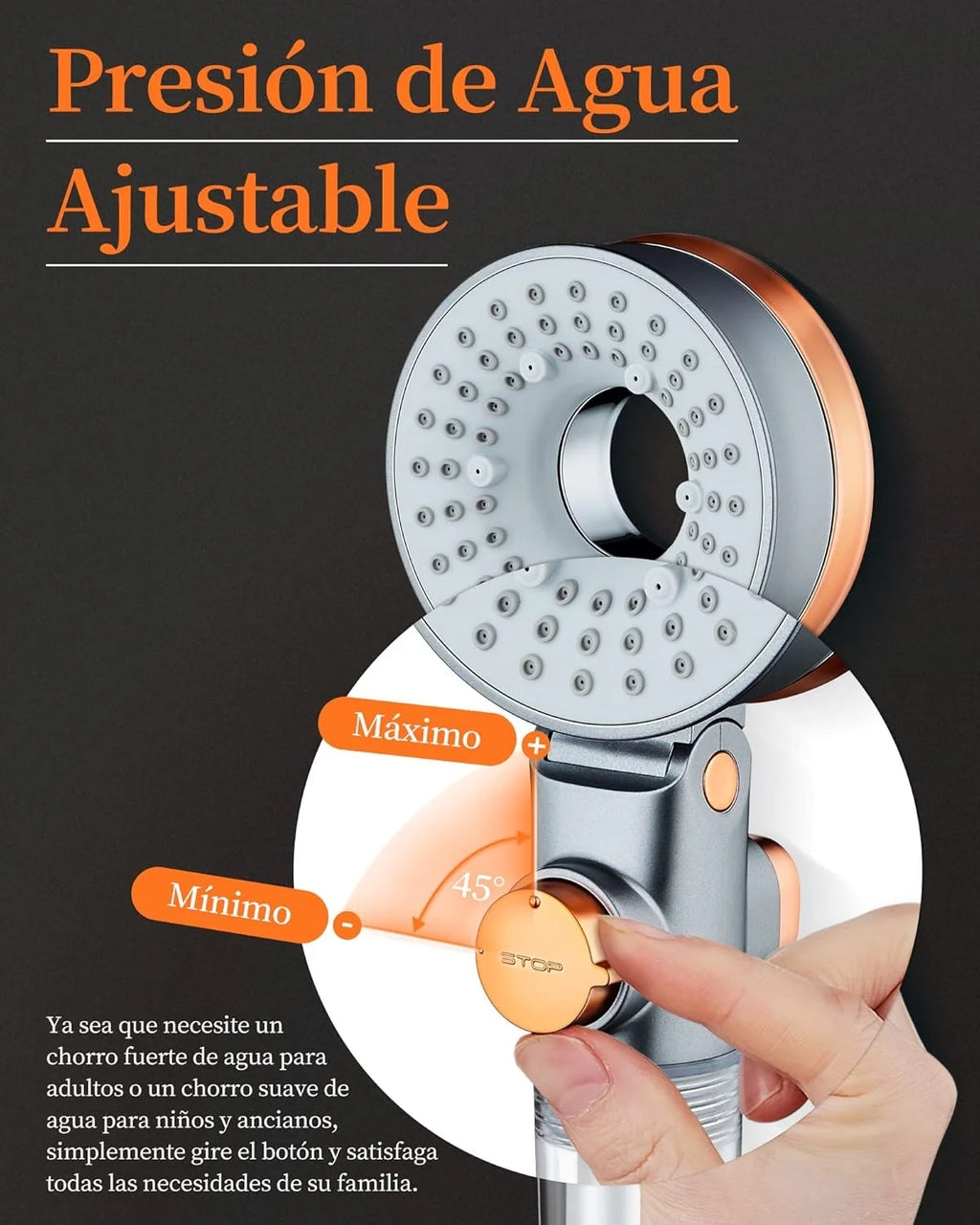 Shower Enclosure with Filter, High Pressure Shower Head with 3 Modes, Water Saving Bathroom Showers, Rain Shower Head Oasis Select