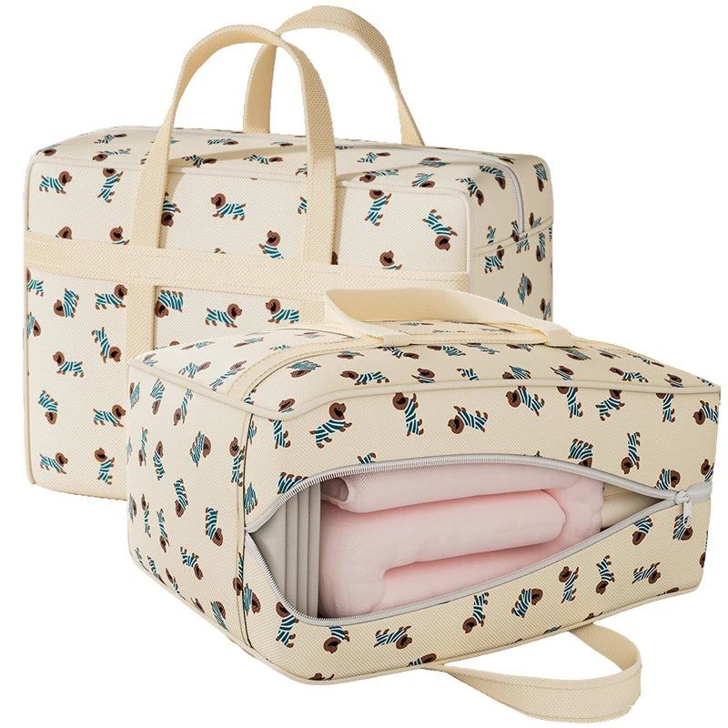 1pc Foldable Luggage Organizer Bag with Cute Puppy Pattern,Large Capacity Space-Saving Travel Storage Bag,Durable Polyester bag Oasis Select