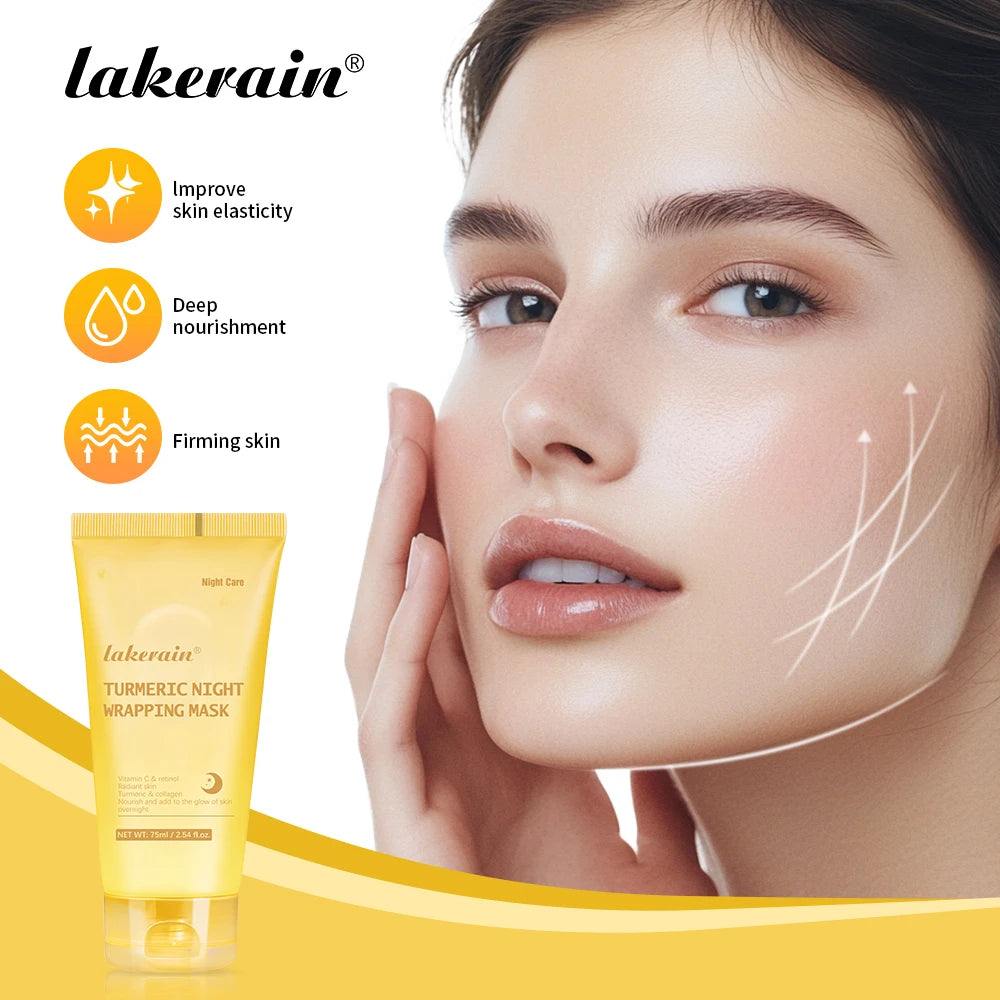 Peelable Effect Turmeric Night Wrapping Mask Smooths Roughness Skin Radiance Elasticity Moisturizing Brightening Face Mask Oasis Select