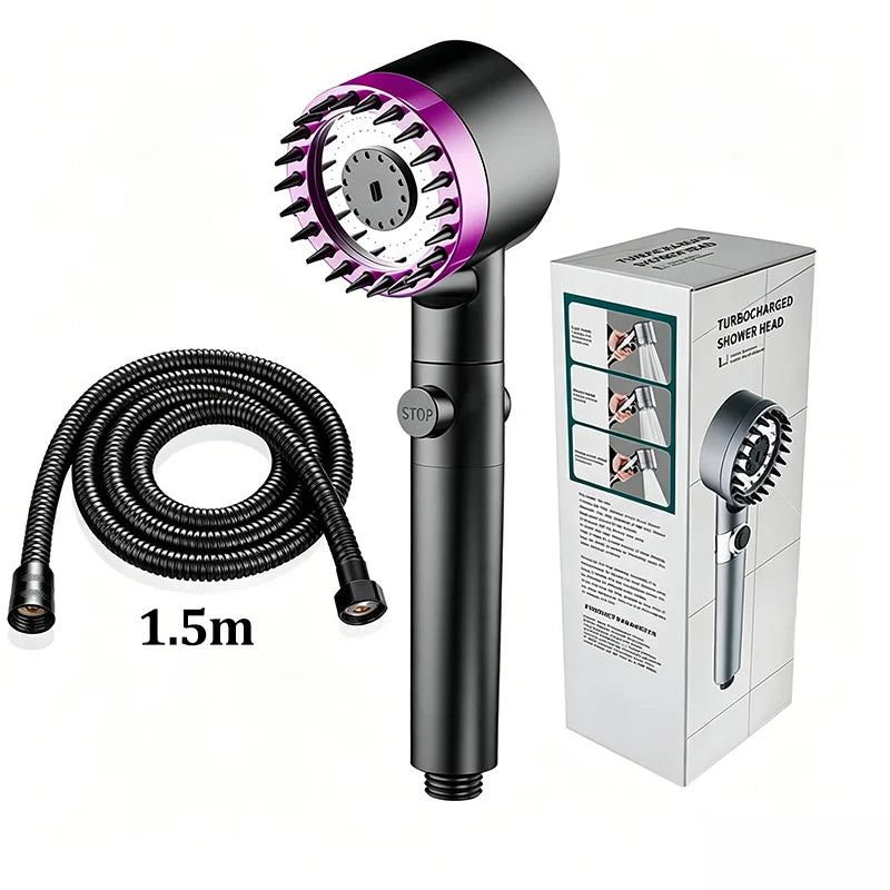 3-Mode High Pressure Filter Shower Head | One-Click Stop