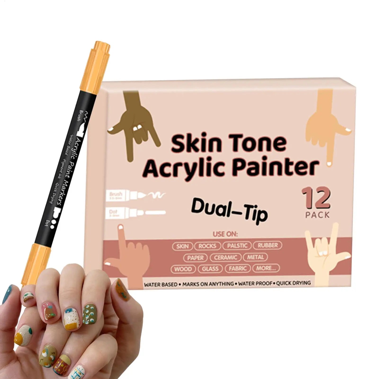 Nail Arts Graffiti Pen Body Painting Graffiti Skin Color Water-based Pen Dot Flower Hook Line Waterproof Acrylic Pigment Pen Oasis Select