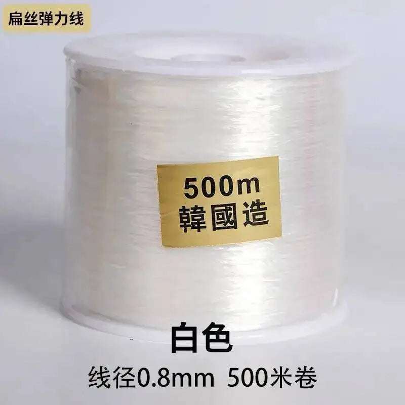 500M 0.8mm Flat Crystal Elastic Thread Bracelet String Leather Band Rope Wearing Bracelet Elastic Thread Buddha Bead Thread Oasis Select 5 0.8mm 500m