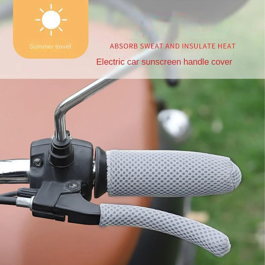 Motorcycle Handle Cover Non-Slip Breathable Sleeve Ice Silk Hand Grip Sleeve Universal Summer Electric Tricycle Handle Cover Oasis Select