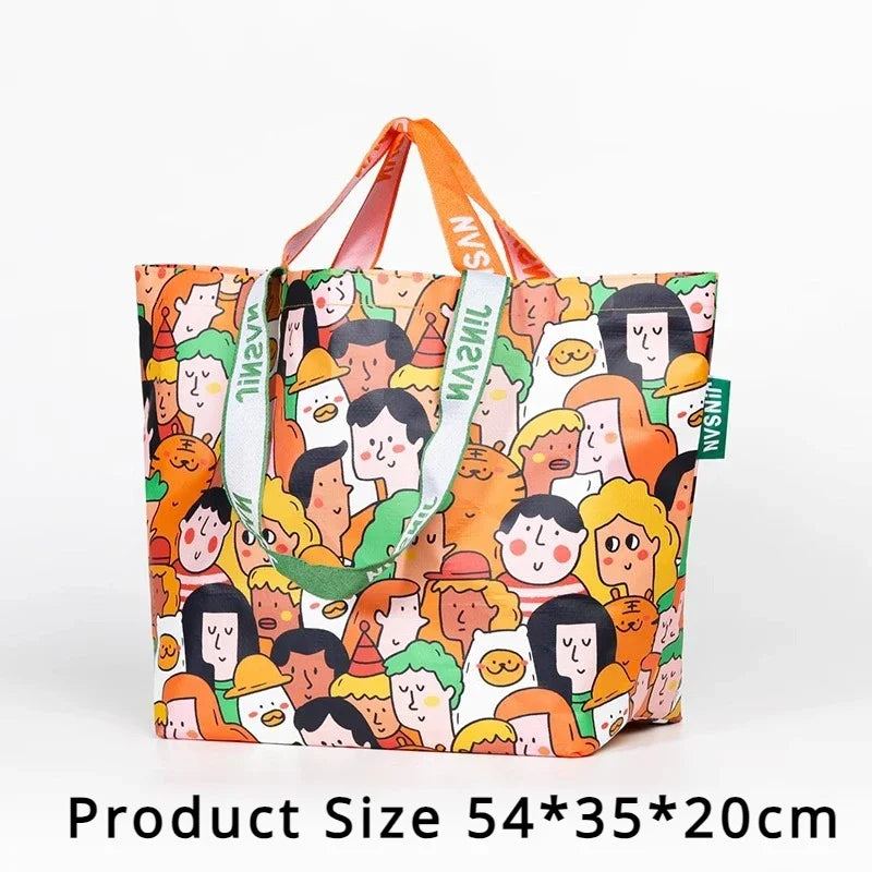 Large Waterproof Woven Shopping Bag | Foldable Colour Tote