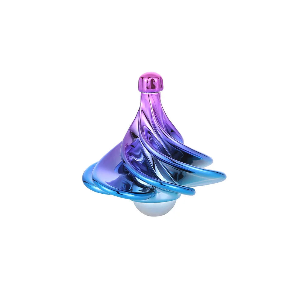 Wind Up Desktop Toy Rotating Kinetic Spinner Fidget Stress Relief Gift for Adults Office Desk Birthday Christmas Present Oasis Select Two-color colorful