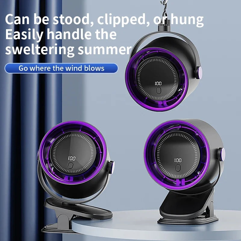 URGGU 3-in-1 Clip Fan | 4-Speed Rechargeable Turbo Mini Fan