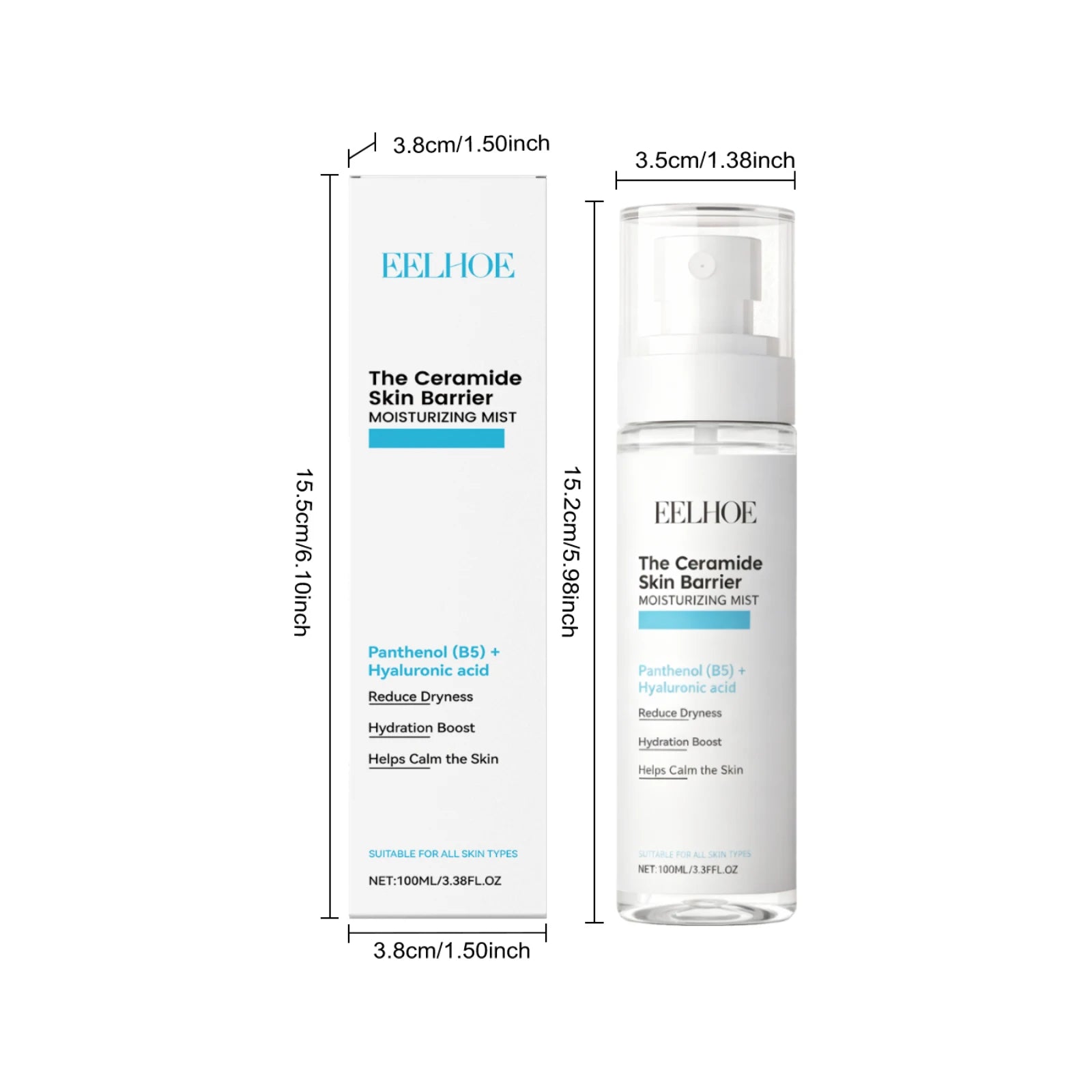 Hyaluronic Acid Hydrating Face Mist Oil Control Minimizes Pores Tightens Skin Soothes Lifting Brightening Refreshing Toner Spray Oasis Select 100ml Boxed