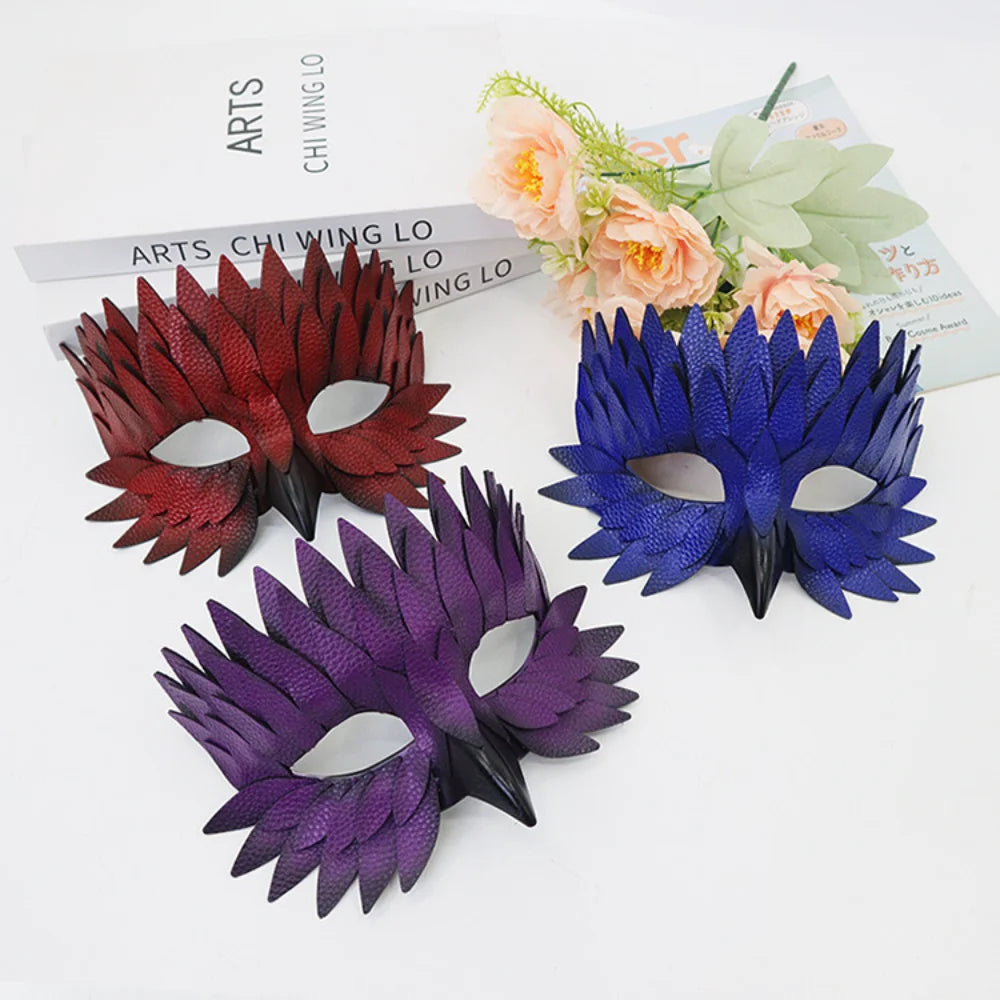 Elegant Feather Half Face Mask | Halloween & Masquerade