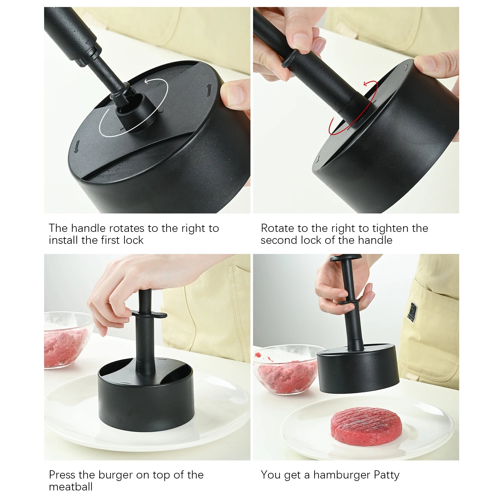 Manual Hamburger Patty Press | Food-Grade ABS Burger Mold