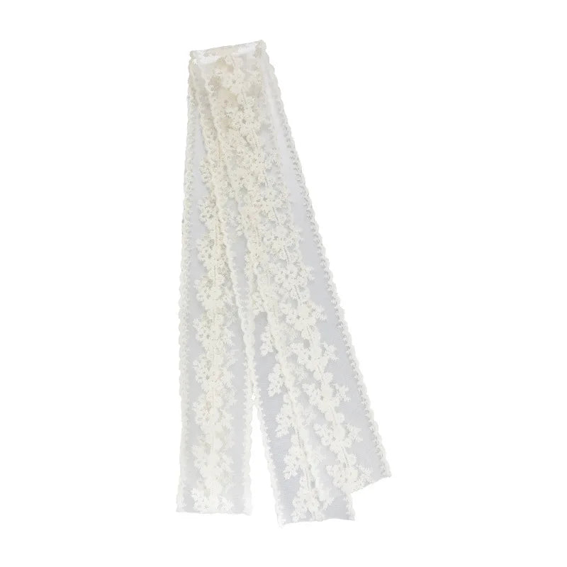 Korean Version of Ins Retro Lace Long Silk Scarf Female Personality with Decorative Streamers Multi-functional Belt Ribbon Oasis Select