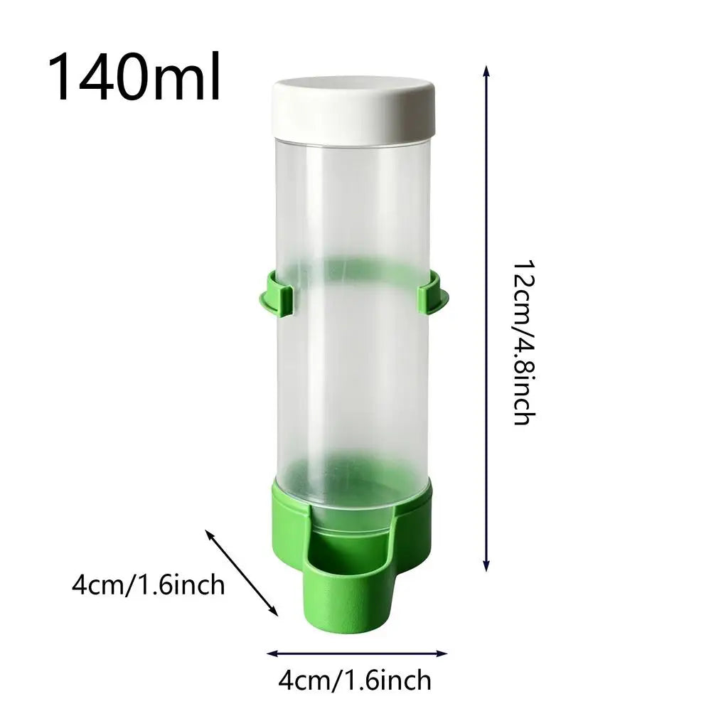 Parakeet Water Dispenser 140ml Automatic Leak-Proof Clear Waterer Indoor Parrot Waterer Drinker for Parakeet Budgies Cockatiel Oasis Select Green