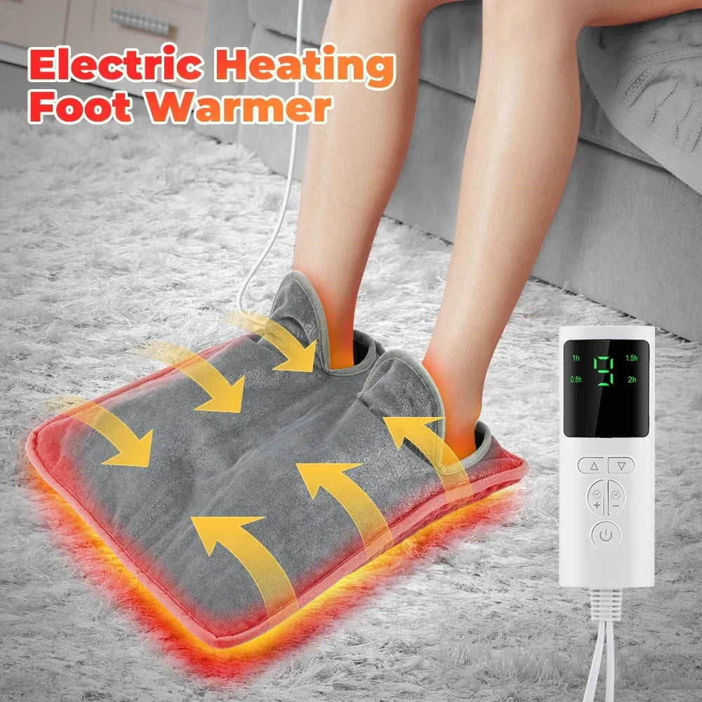 AFDEAL Electric Heated Foot Warmer Mat – Washable Plush 75W