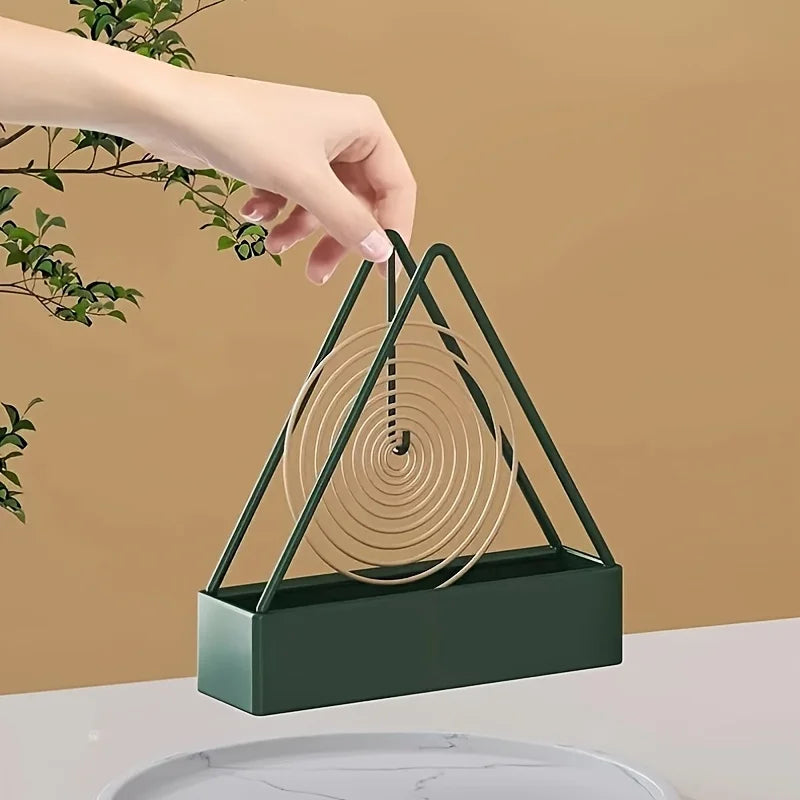 2pcs Metal Hanging Mosquito Coil Holder -Triangular Ash Collector Stand,Indoor Outdoor Incense Burner,Easy Clean Sturdy Mosquito Oasis Select