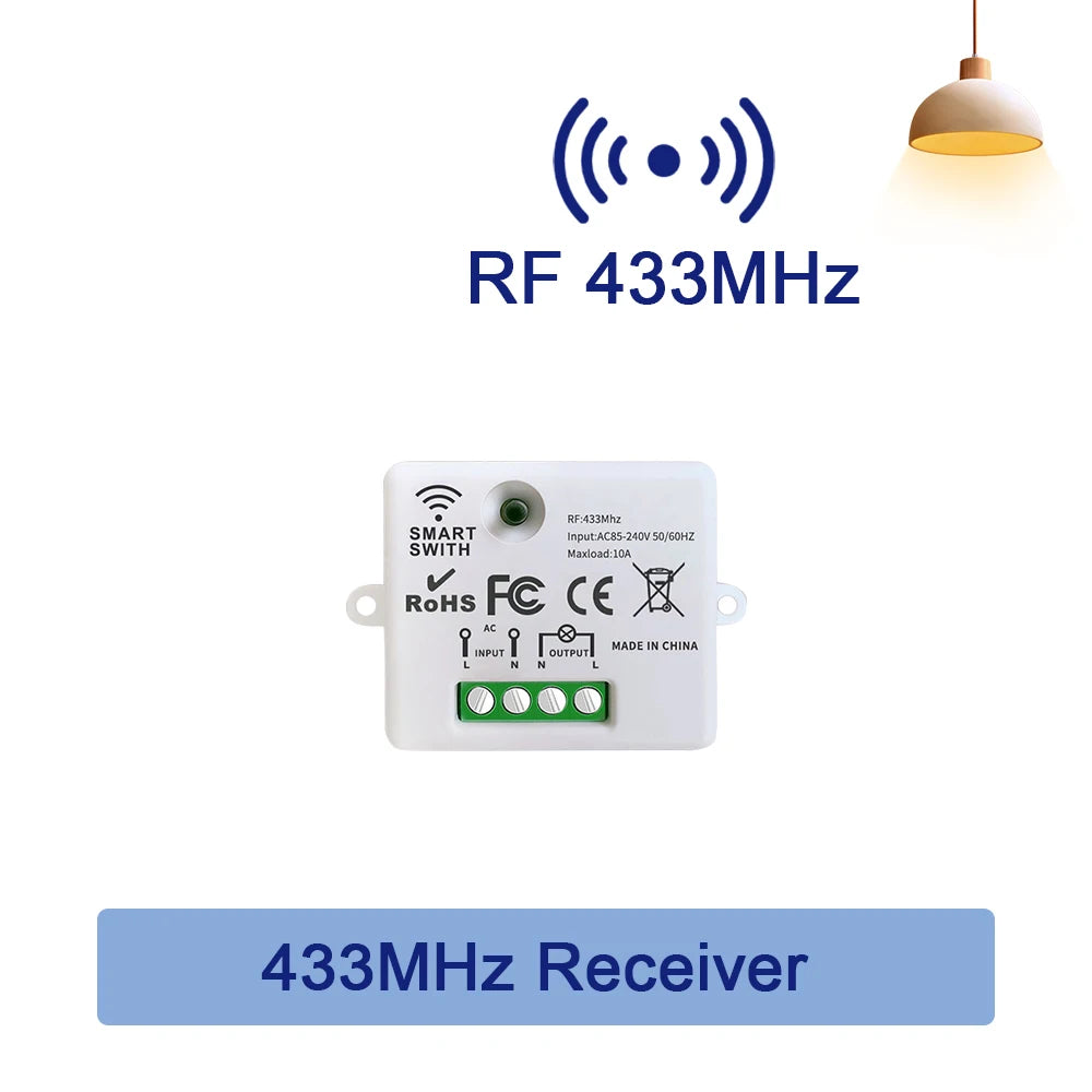 RF433MHz Wireless Remote Control Light Switch 10A Relay Wireless Light Switch Oasis Select 433Mhz Receiver