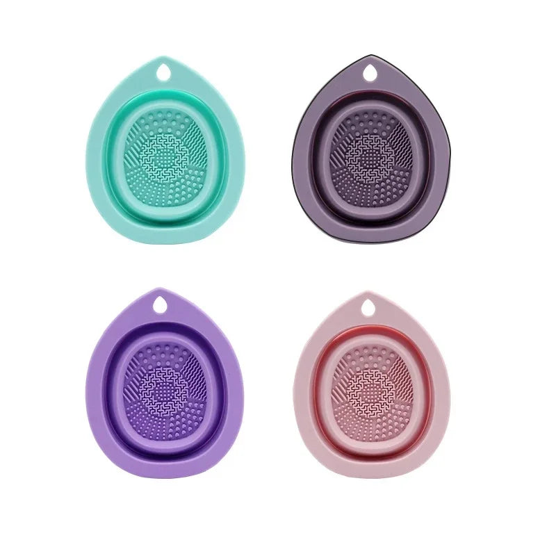 Silicone Makeup Brush Cleaner Folding Powder Puff Cleaning Bowl Eyeshadow Brushes Washing Soft Mat Beauty Tools Scrubber Box Oasis Select