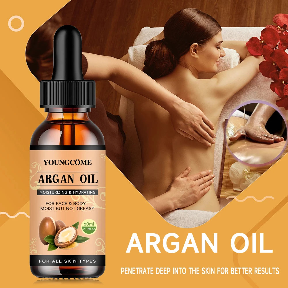 Moroccan Argan Oil Hair Serum – Frizz, Shine & Split Ends Hair Oil Serum Oasis Select