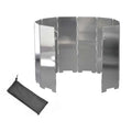 Lightweight Foldable Aluminum Windshield for OutdoorCamping Picnic Stove Gas Burner Wind Guard Shield with Carry Pouch Oasis Select silver