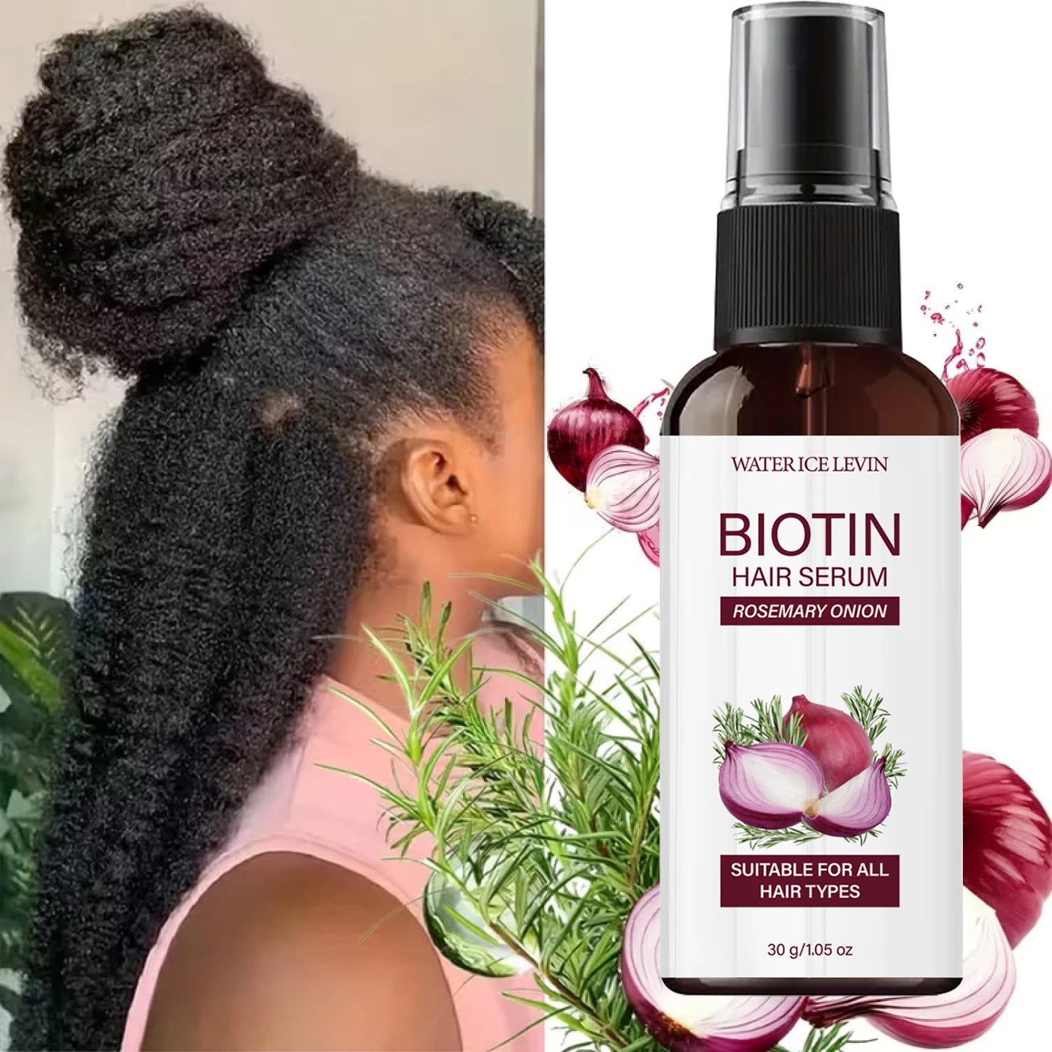 Biotin Rosemary Onion Hair Growth Serum – All Hair Types Hair Growth Serum Oasis Select