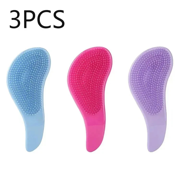 3/6Pcs Comb Anti-static Massage Hair Brush Tangle Detangle Air Cushion Hair Brush Comb Salon Barber Hair Styling Tools Oasis Select Blue-Rose-Purple