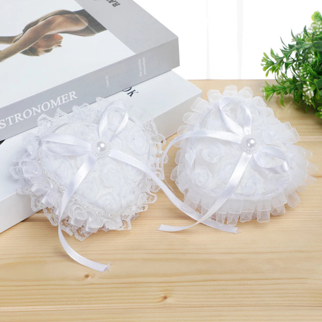 1pcs Love Heart Lace Wedding Flower Girl Clutch Ring Box Bridal Jewelry Exquisite Storage Ring Box Oasis Select