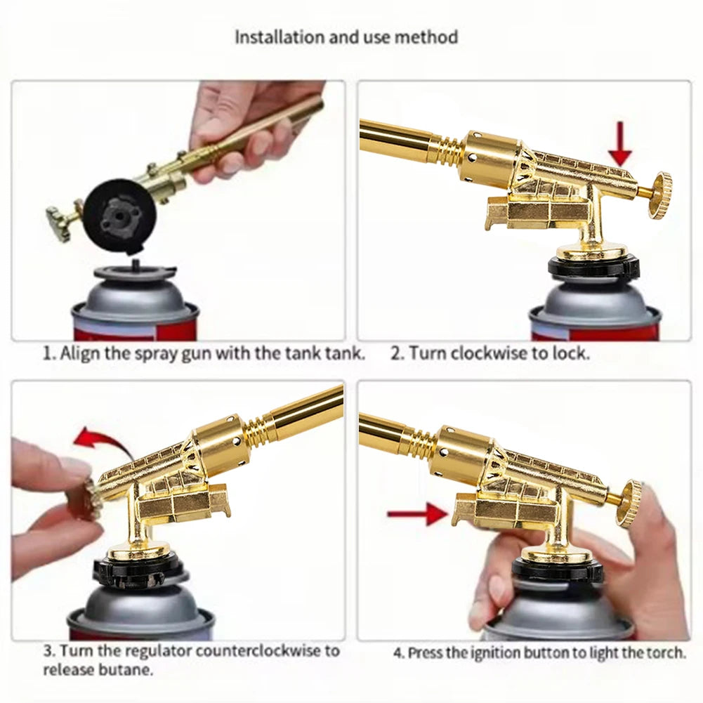 Portable Butane Gas Torch High-Temperature Welding & Cooking Tool Handheld Heating Welding Accessories Oasis Select