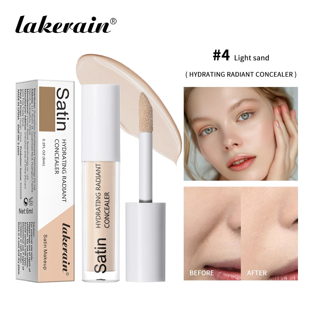 Makeup Face Concealer Hydrating & Moisturizing High Coverage Long Lasting Waterproof Liquid Base Eye Dark Circles Concealer Oasis Select 4 Light Sand