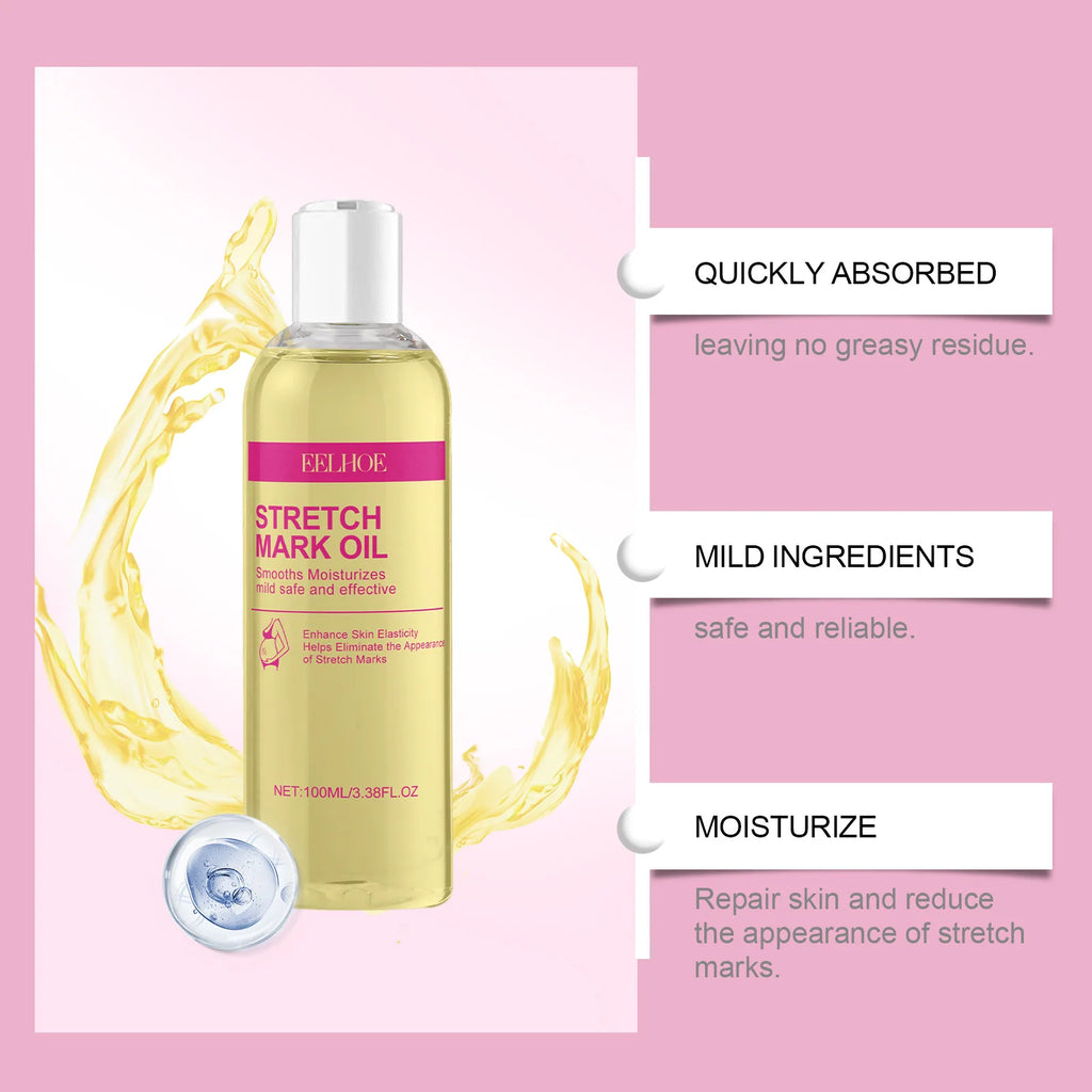 EELHOE Vitamin E Skin Care Oil Remove Pregnancy Stretch Marks Postpartum Care Elastic Skin Firming Collagen Body Care Oil 100ml Oasis Select
