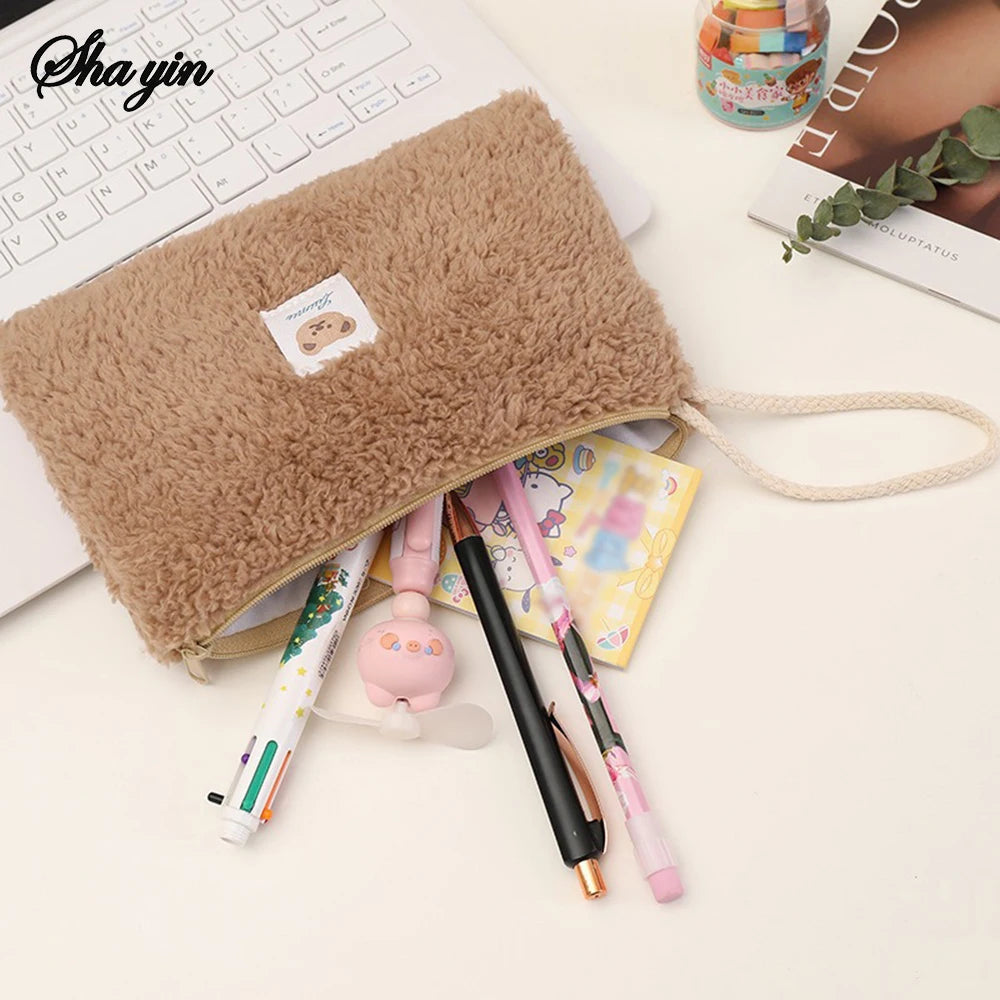 Large Capacity Cute Plush Travel Cosmetic Lipstick Storage Bag Women Makeup Kits Handbags Organizer Wallet Pencil Case Pouch Bag Oasis Select
