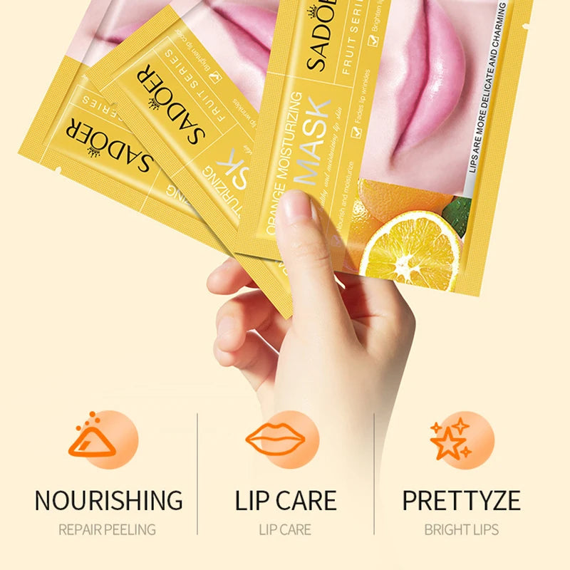 SADOER 30pc Fruit Collagen Lip Mask – Moisturize & Plump Lips Collagen Lip Mask Oasis Select