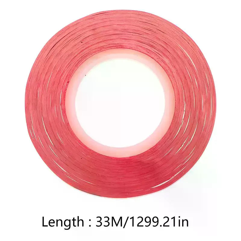 Red 1/8" Cassette Splicing & Leader Tape – PET, 33M Roll