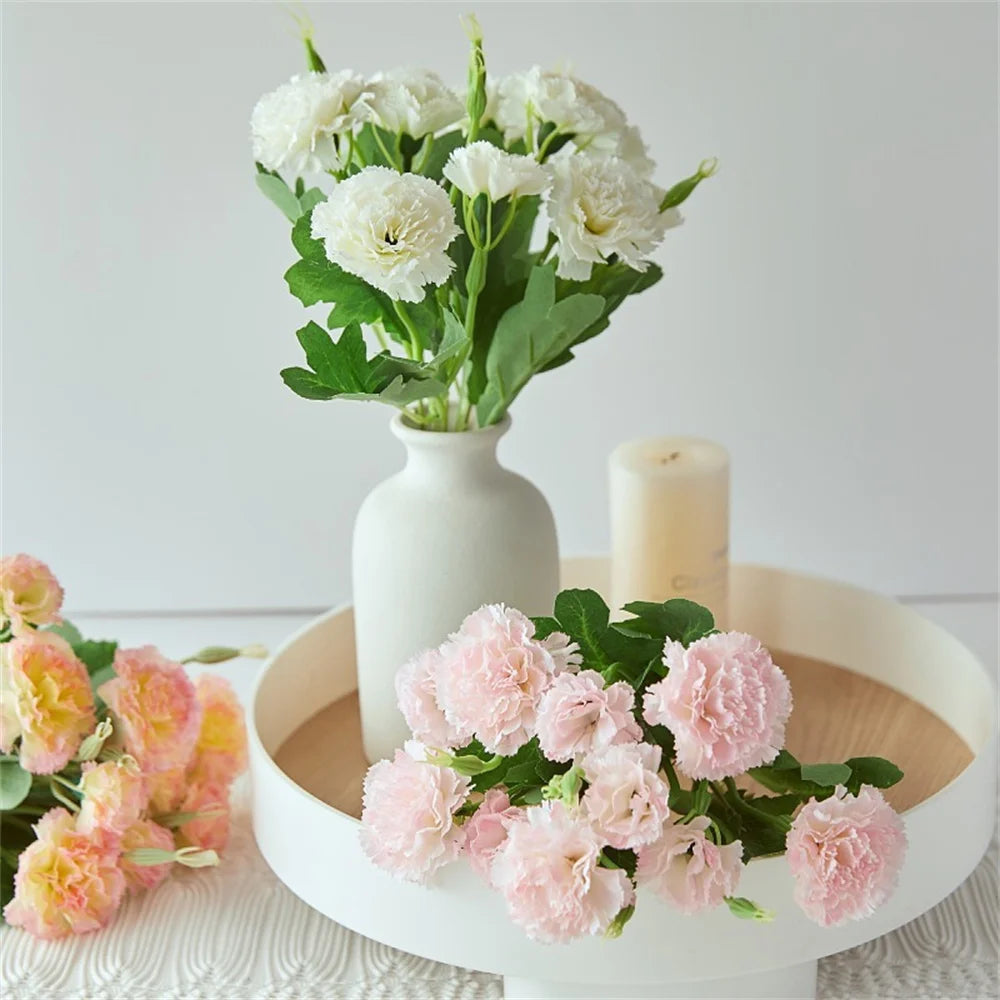 Spring Carnations Silk Touch Valentine's Bouquet Home Decor Florals Stems Holiday Gift Flowers For Romantic Gesture Seasonal Oasis Select