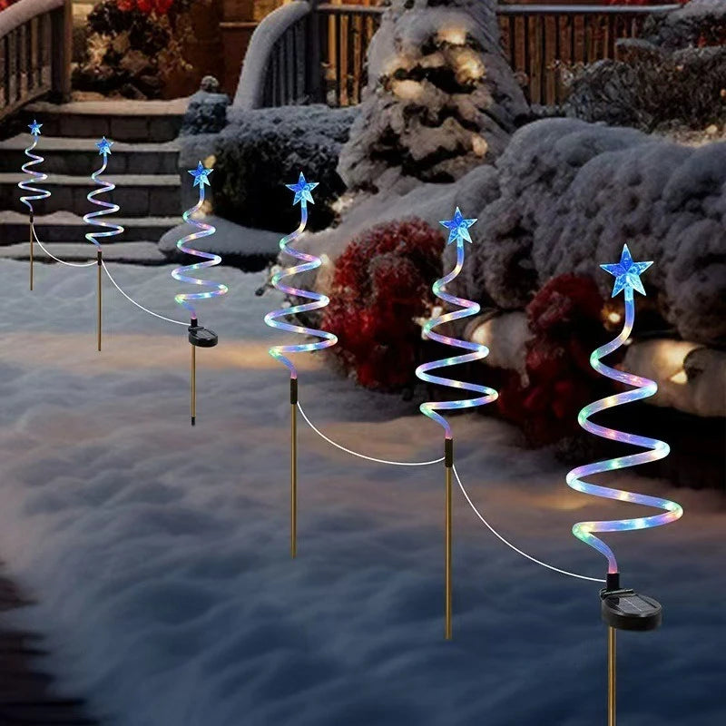 Led Solar Floor Insert Lights, Spiral Lights, Christmas Garden Lawn Camping Lights, Warm Light Atmosphere, Party Decorations Oasis Select