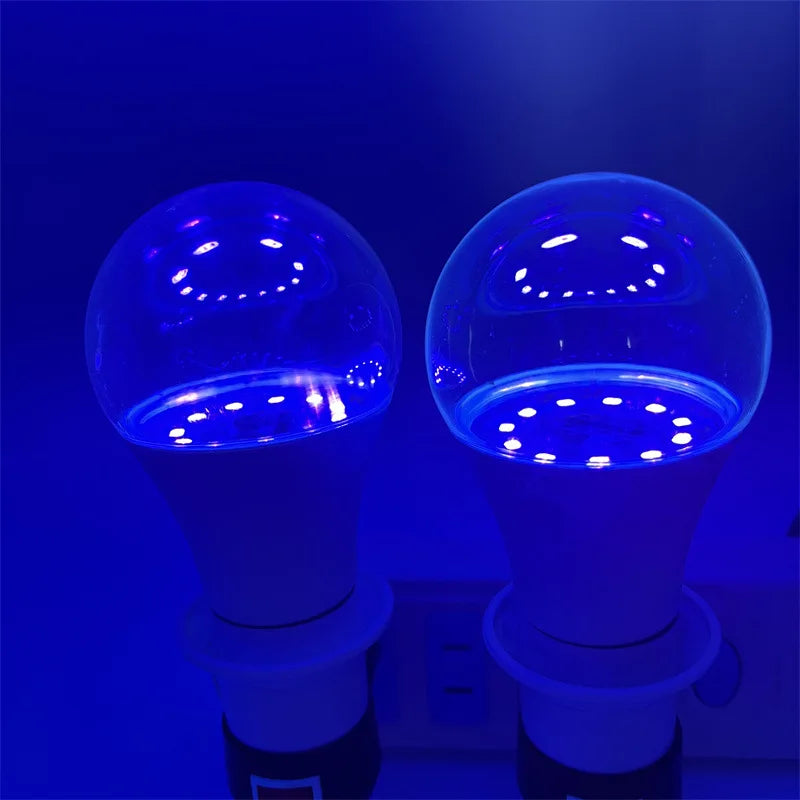 E27 9W UV Black Light Bulb 395nm LED Glow Party Decor