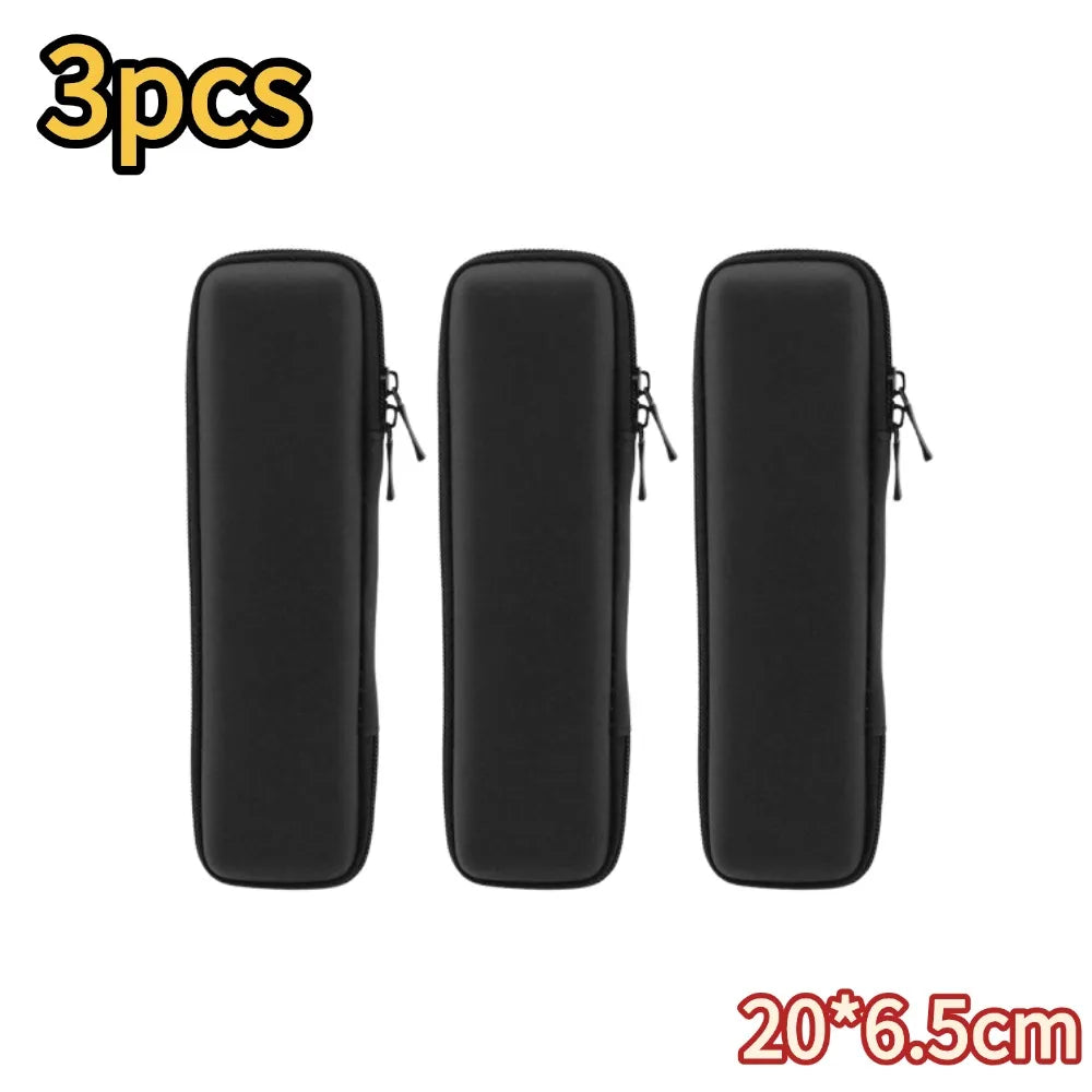 Black EVA Hard Shell Stylus Pen Pencil Case Holder Earphone Mesh Storage Organizer Pencil Zipper Case School Supplies Oasis Select A-3pcs